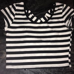 Black and White Crop Top